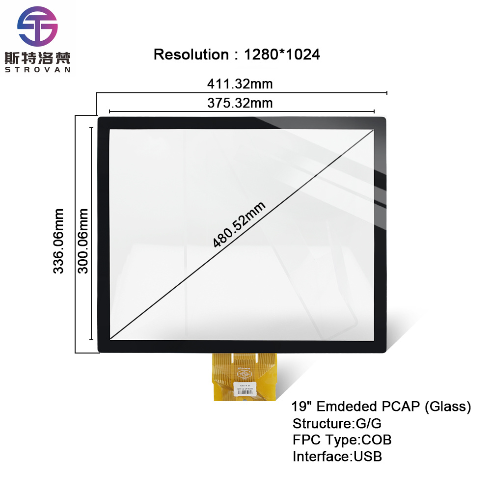 Touchscreen Glove Capacitive - 19インチPCAPスクリーン工業用静電容量式タッチセンサーパネルUSB I2Cマルチタッチグローブウェットタッチカスタムカバーガラス