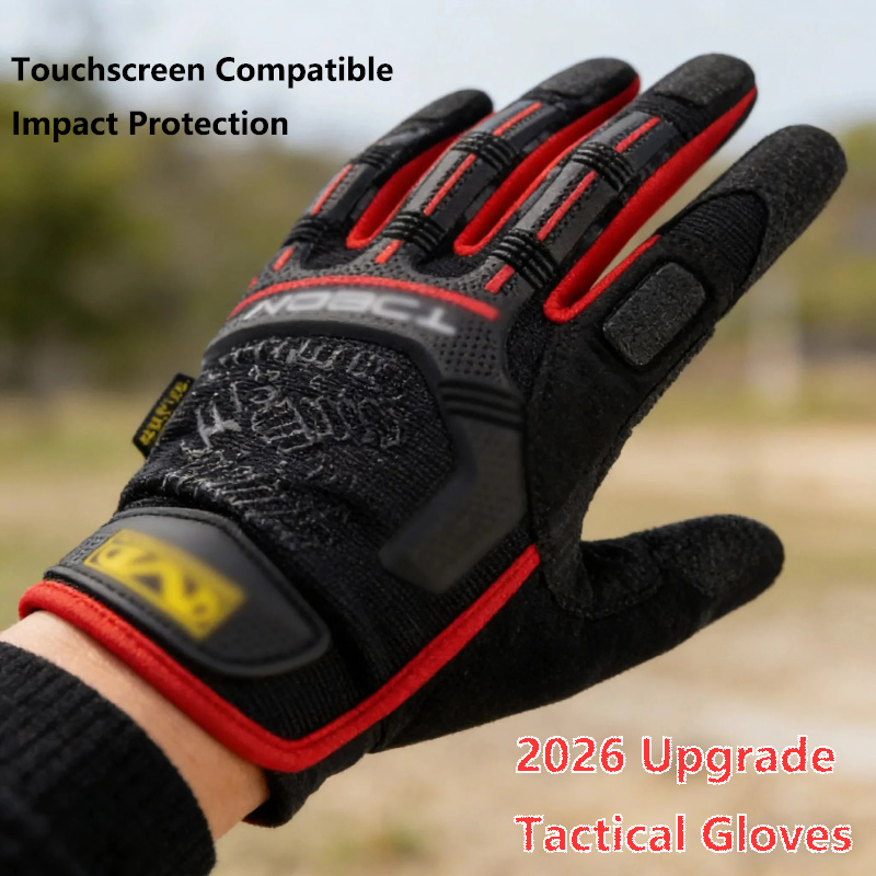 Work Glove Impact - 2026年新型アウトドアフルフィンガータクティカルグローブ タッチスクリーン対応 滑り止め 耐衝撃 サイクリング 作業
