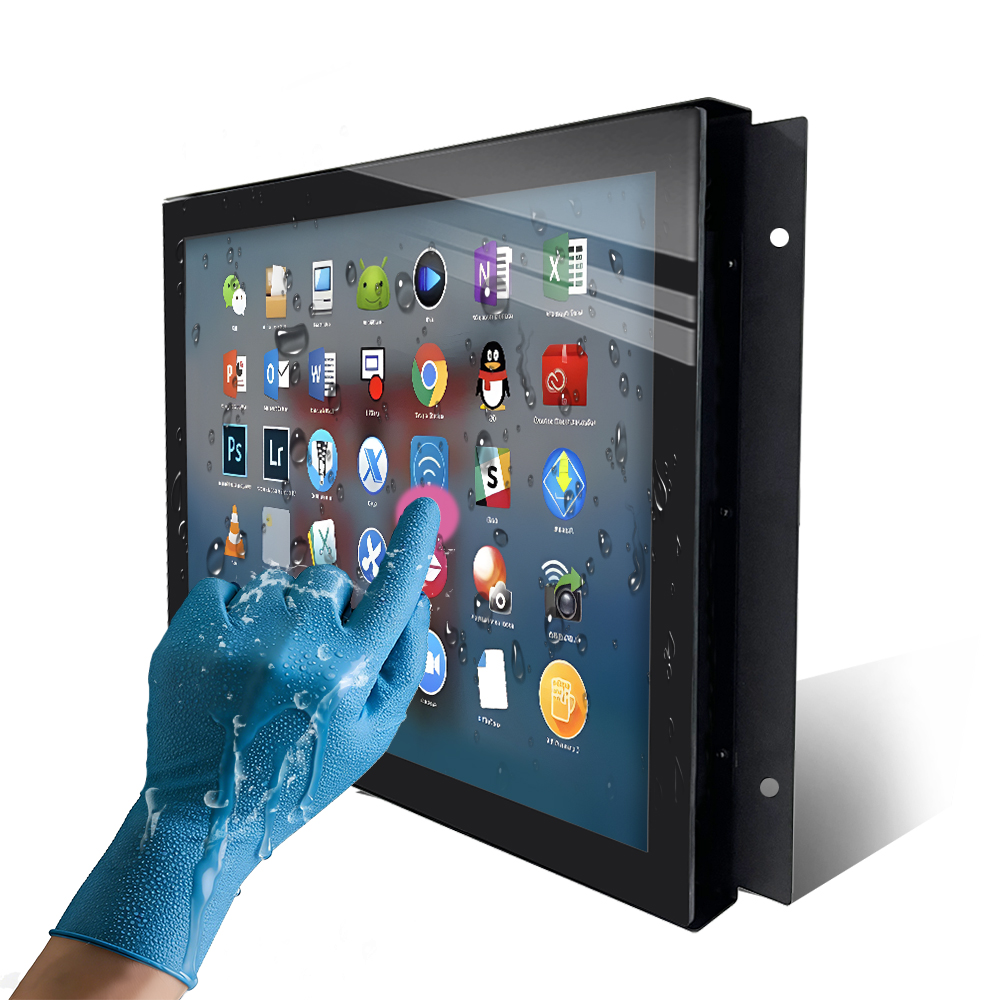 Touchscreen Glove Capacitive - グローブタッチ防水10.1インチ、21.5インチ、27インチ静電容量式オープンフレーム産業用モニター、アンチグレア強化ガラスタッチスクリーンモニター