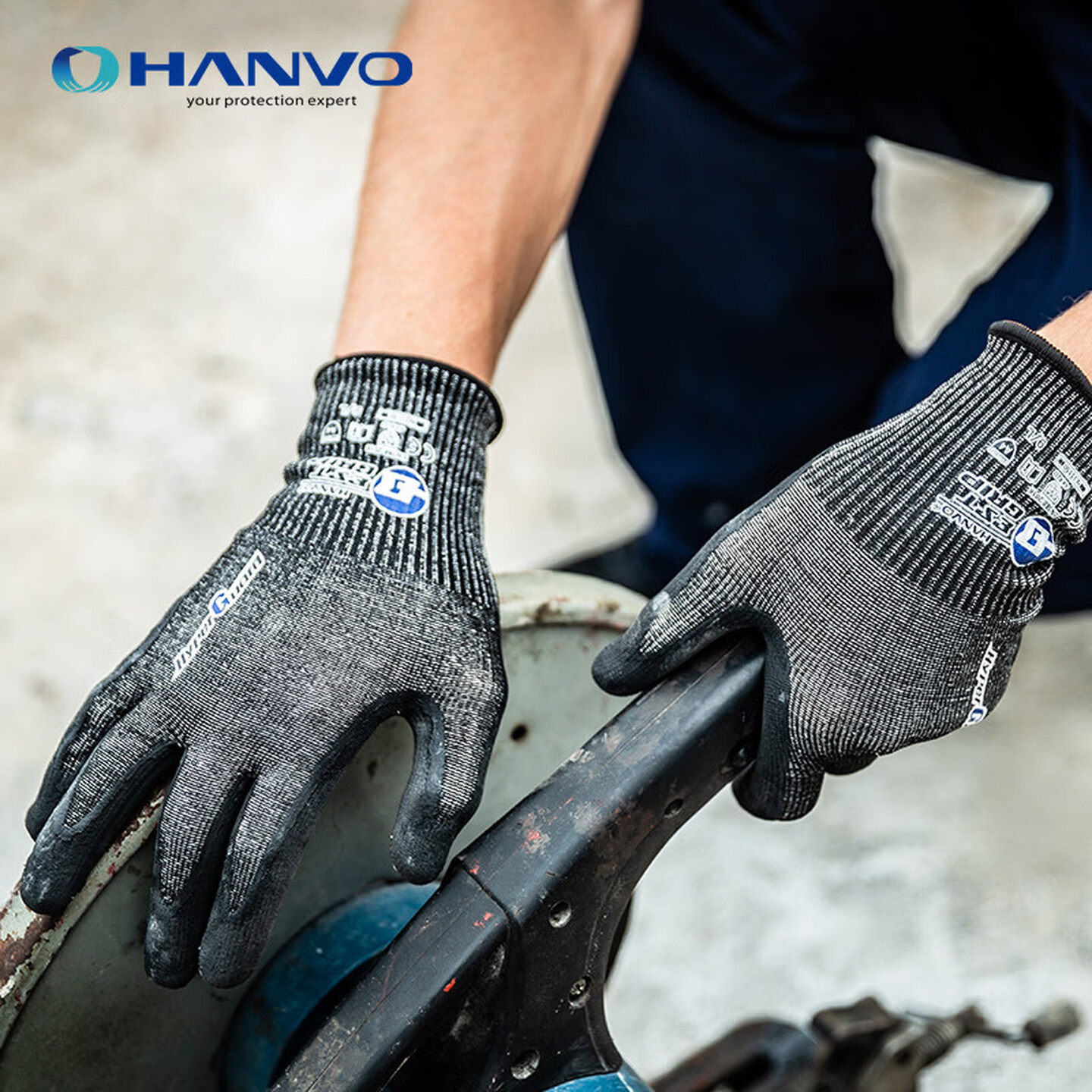 Work Glove Impact - レベル5耐切創安全作業用手袋 ニトリル製耐衝撃グリップ手袋