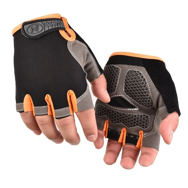 Cycling Glove Padded - 1 ペアアンチスリップサイクリング手袋通気性ハーフフィンガーレス手袋 Mtb 手袋日焼け止め弾性屋外スポーツ自転車手袋