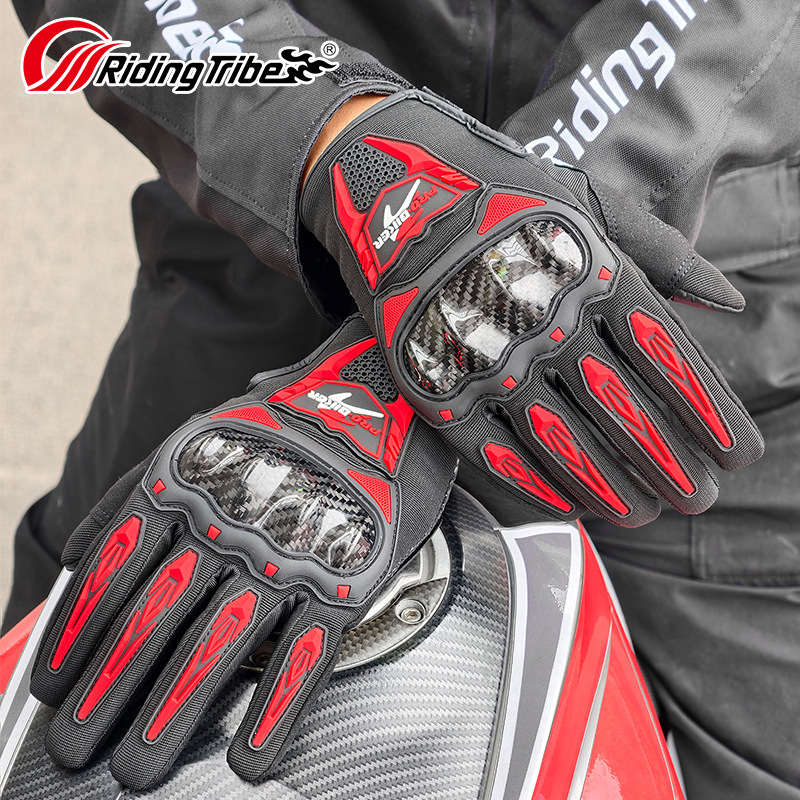 Motorcycle Glove Knuckle - RidingTribe バイクグローブ 新しい夏用バイクグローブ - 衝撃吸収ハードナックル＆耐摩耗性でライダーの安全を確保