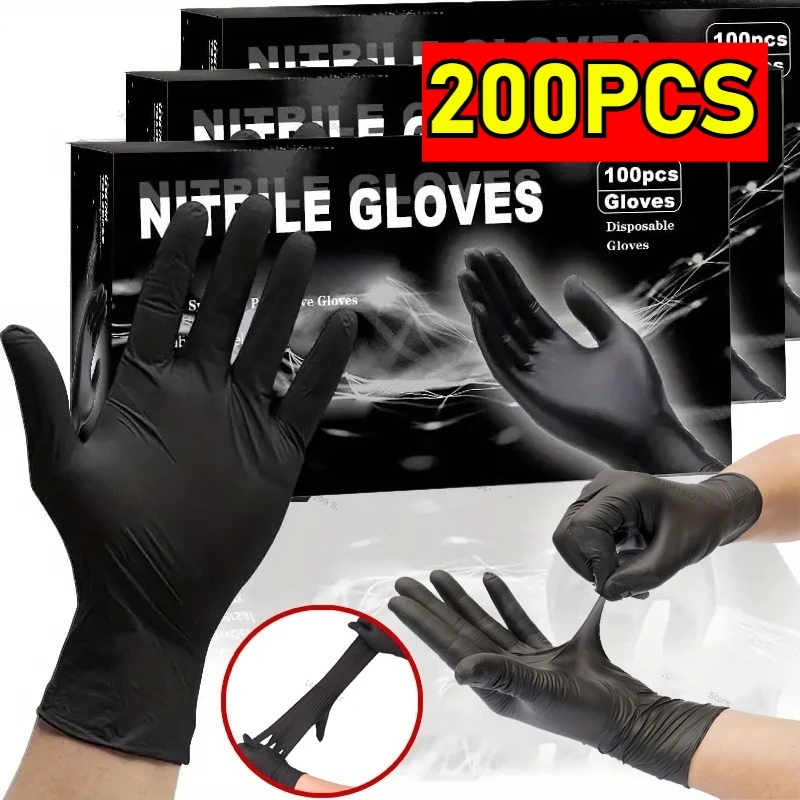 Latex Disposable Glove - 使い捨てニトリル防水手袋食器洗いキッチン家庭用手袋犬洗浄クリーニンググローブ食品作業用ラテックス手袋
