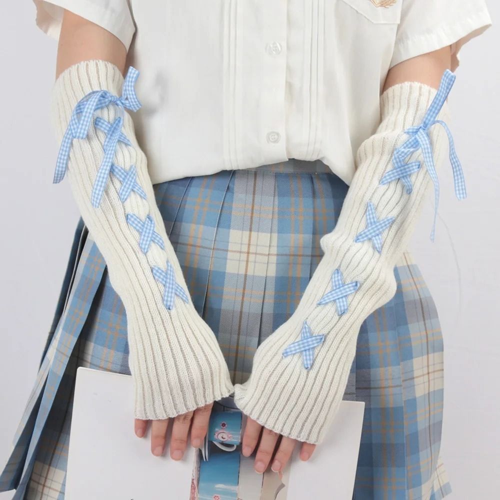 Fingerless Glove Knit - 2024年新作 レディース 秋冬 ニットアームスリーブ カワイイ ロリータ