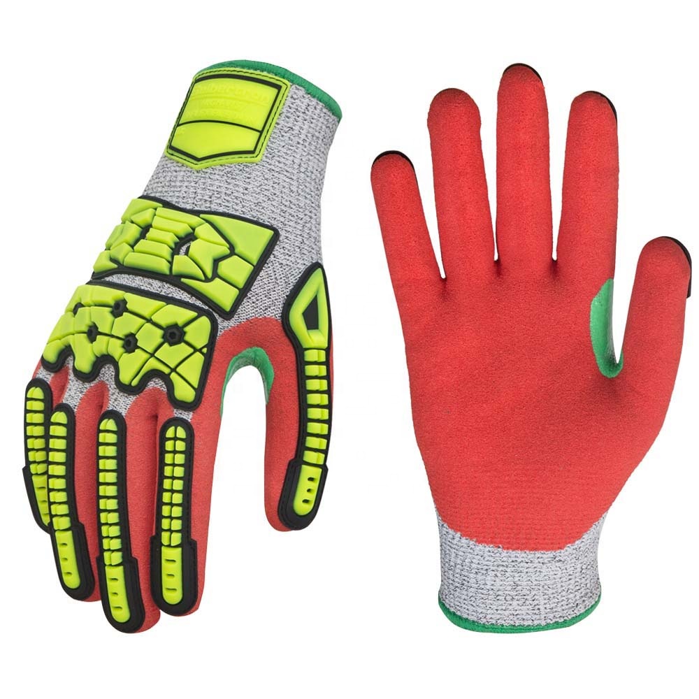 Work Glove Impact - 耐衝撃性・耐切創性・指関節保護機能付きニトリルサンディコーティング手袋（作業用）
