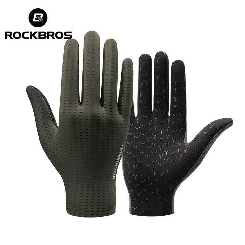 Cycling Glove Padded - Rockbros-男性と女性のための滑り止め通気性サイクリンググローブ、タッチスクリーン、ハーフフィンガー、フルフィンガー、ロードバイク、MTB、バイク、春、夏