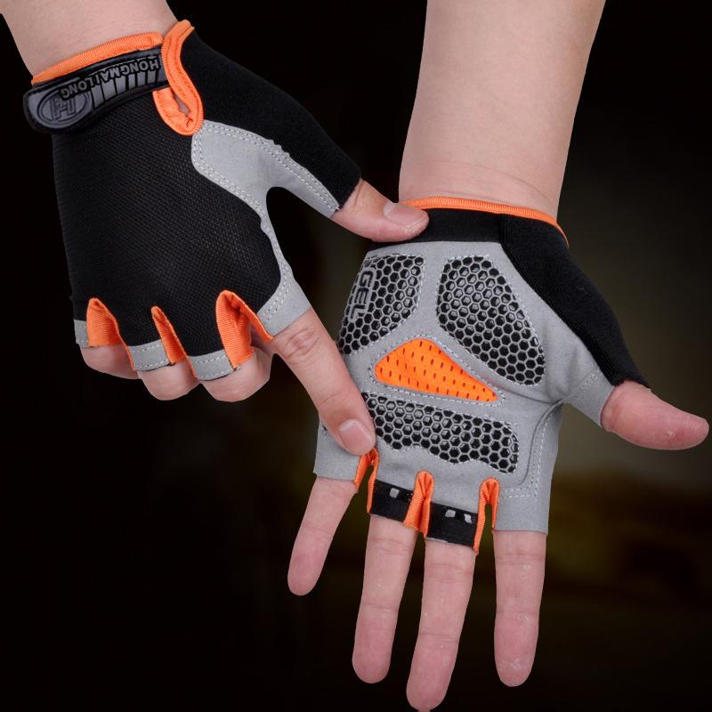 卸売ハーフフィンガーサイクリンググローブ男性女性滑り止め衝撃 - Fingerless Glove Knit のレビューと価格