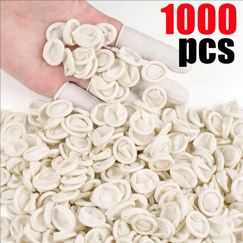 100-1000 個白使い捨て指サック手袋防塵アンチスリップ - Latex Disposable Glove のレビューと価格