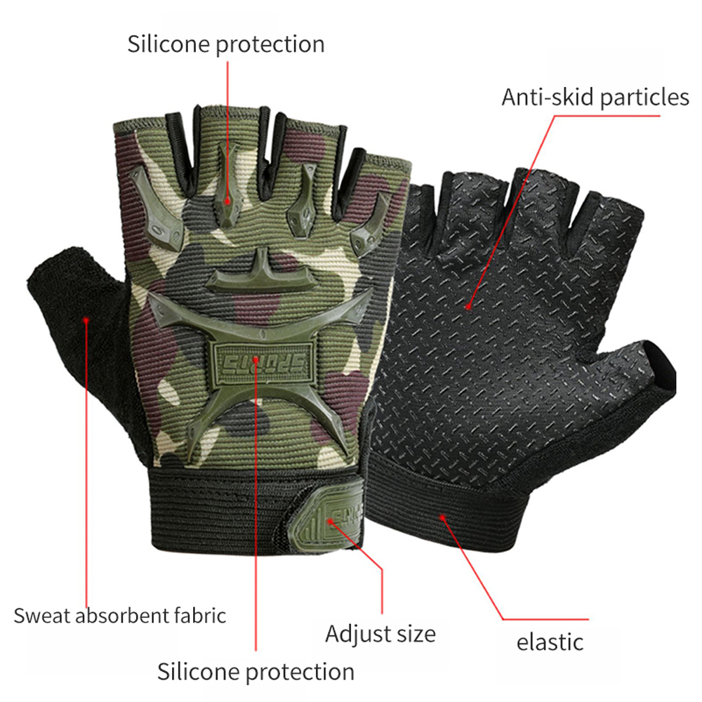1 ペア子供用スポーツグローブ、ハーフフィンガーグローブ子供 - Cycling Glove Padded のレビューと価格