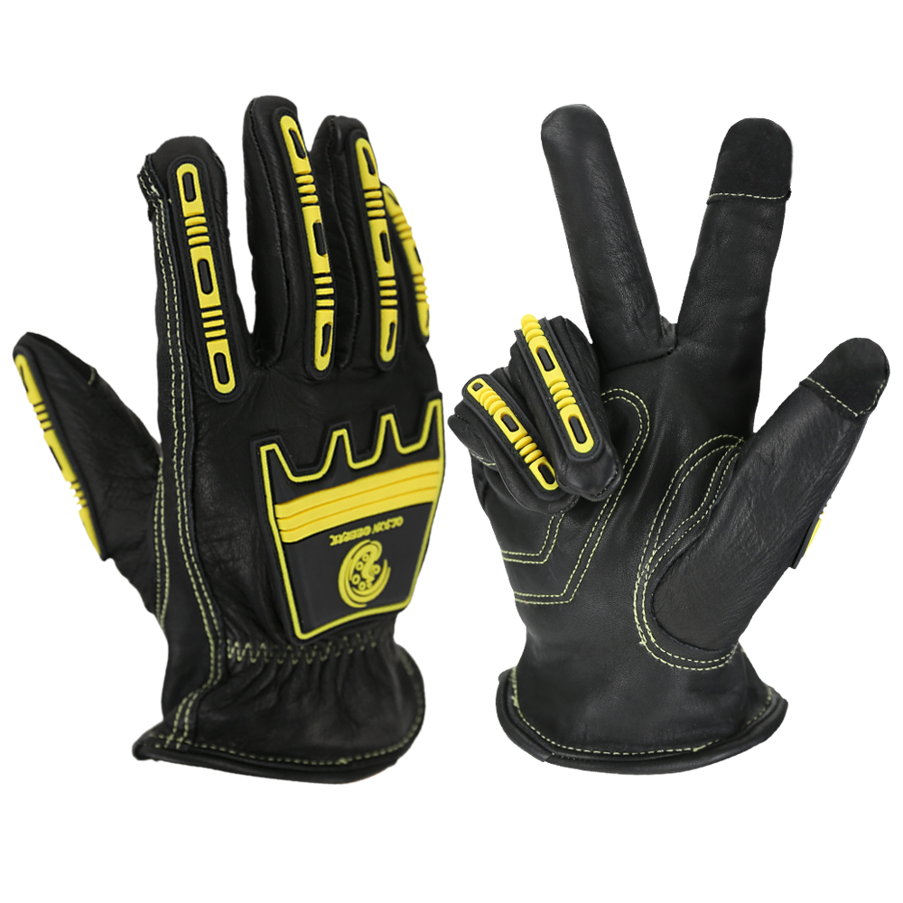 インパクトレザーワークグローブ、ウィンターブラックセーフティ - Work Glove Impact のレビューと価格