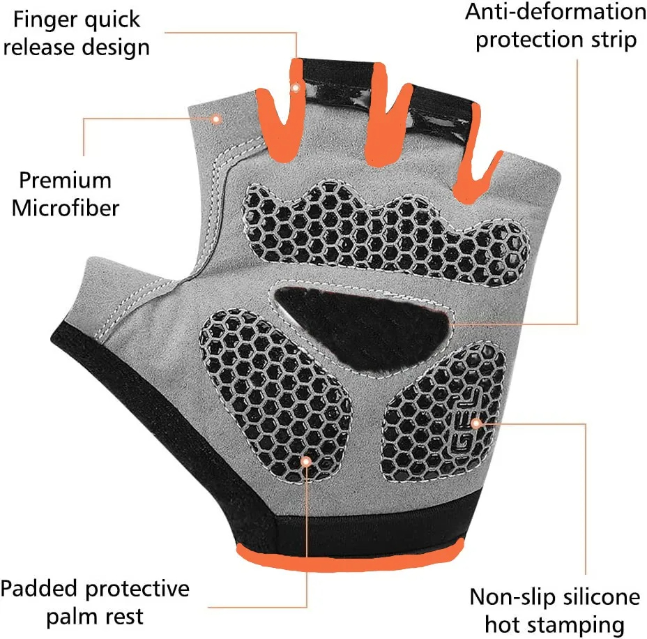 1 ペアアンチスリップサイクリング手袋通気性ハーフフィンガー - Cycling Glove Padded のレビューと価格