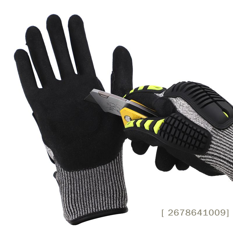 ⚑ 耐切創安全作業用手袋、耐振動、耐衝撃、耐油、ニトリルコー - Work Glove Impact のレビューと価格