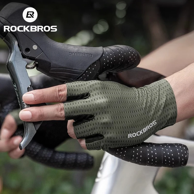 Rockbros-男性と女性のための滑り止め通気性サイクリン - Cycling Glove Padded のレビューと価格