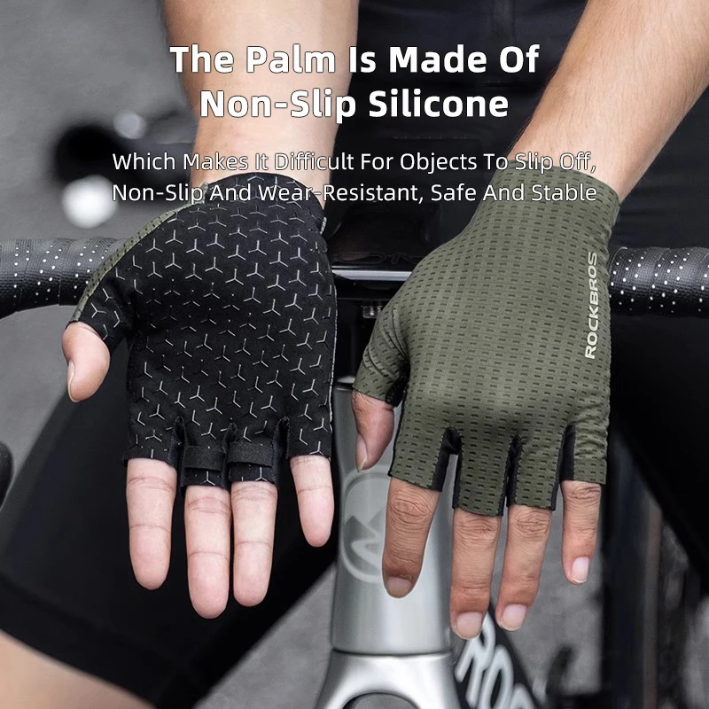 Rockbros-男性と女性のための滑り止め通気性サイクリン - Cycling Glove Padded のレビューと価格