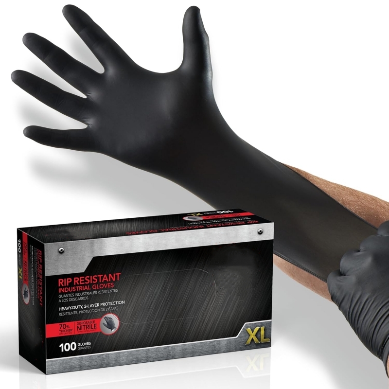 100 個黒ニトリル手袋使い捨てラテックスフリー産業安全作業 - Latex Disposable Glove のレビューと価格