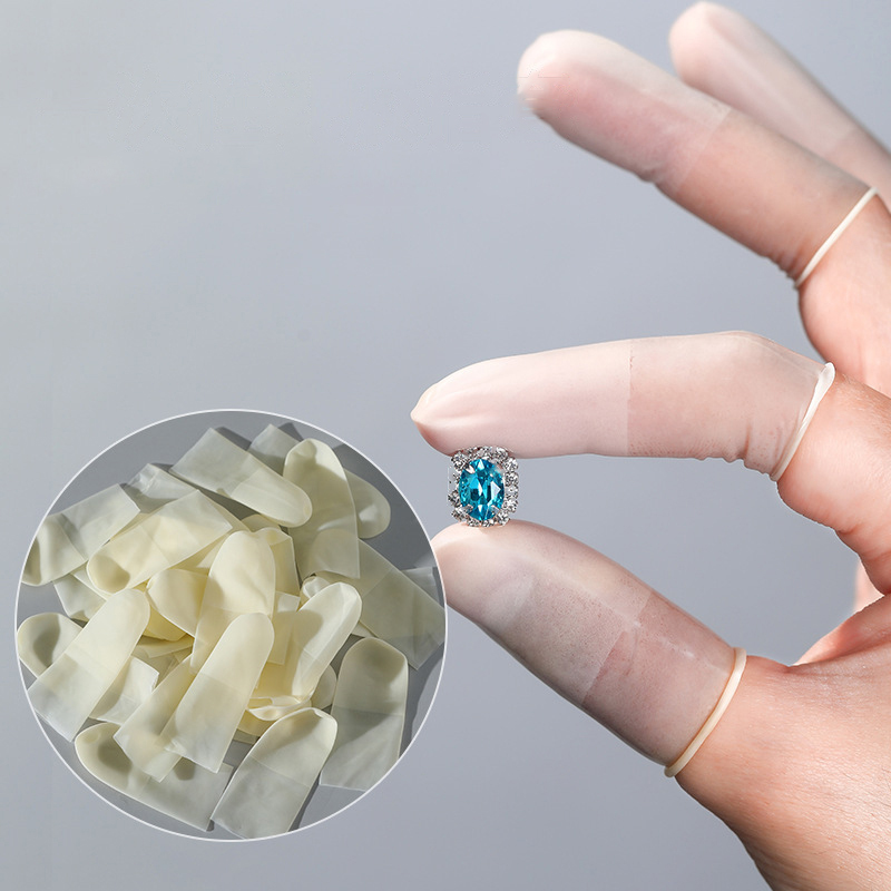 新しい 50 ピース/パック使い捨てラテックス指カバーゴム製 - Latex Disposable Glove のレビューと価格